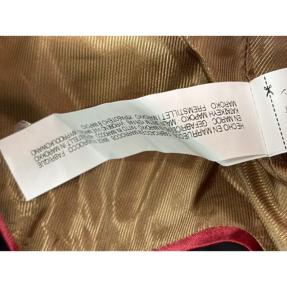 Zara Collection Blazer Womens Small Gold Metallic Tailored Jacket Evening - Picture 7 of 9